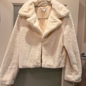 Payton Faux Fur Jacket in Ivory